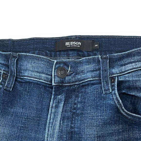 Hudson Zack Skinny Blue Distressed Denim Stretch Jeans Mens 36 Medium Wash - Picture 4 of 9
